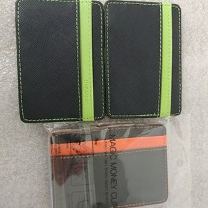X2 magic money clip wallet black green orange